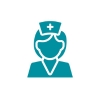 Healthcare worker icon with positive expression showing mood improvement