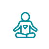 Person meditating icon representing calmness and comfort
