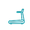 Treadmill icon representing reduced distractions through music.