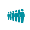 Group of people icon symbolizing a customer line or queue