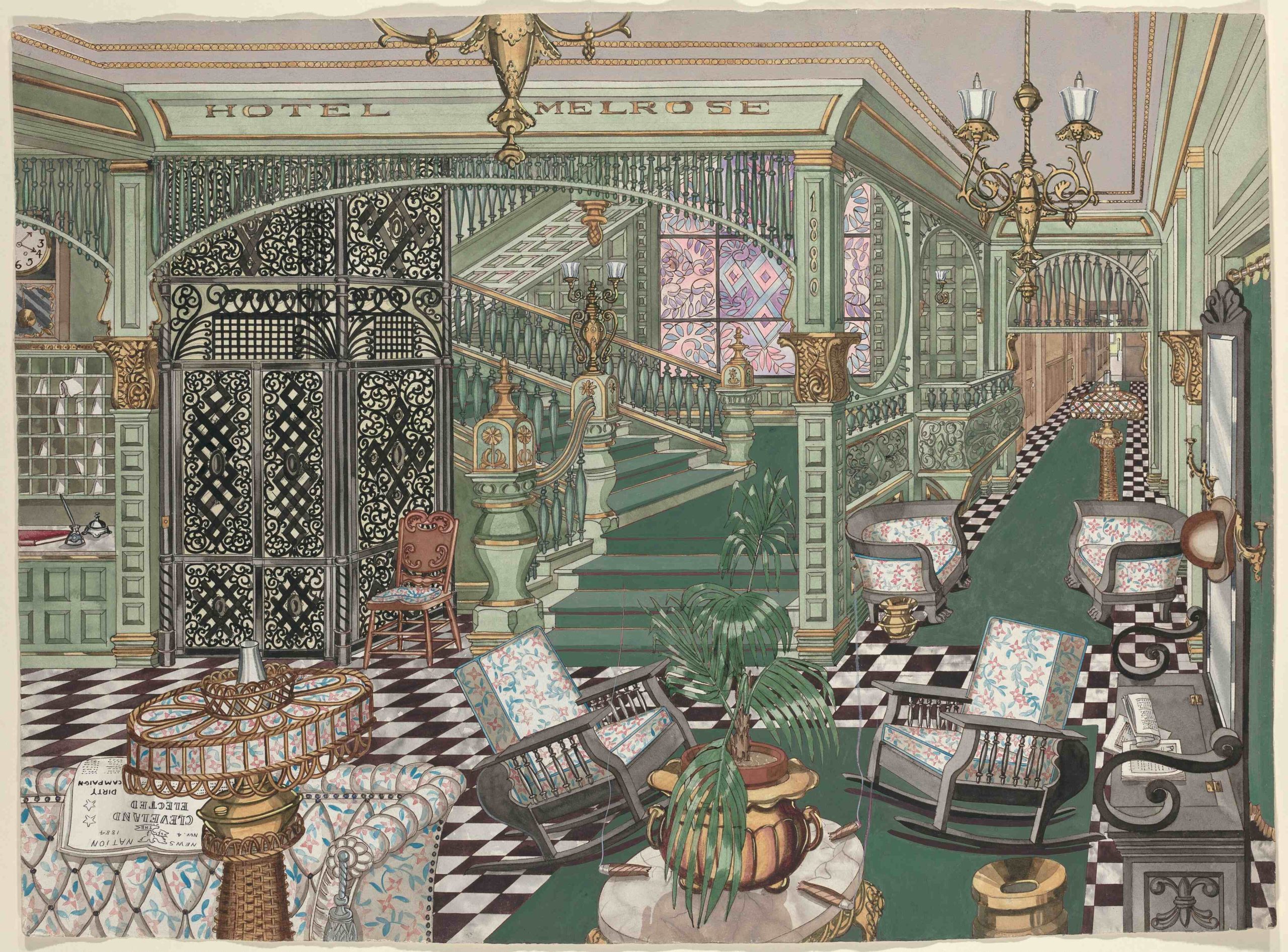 hotel lobby image vintage