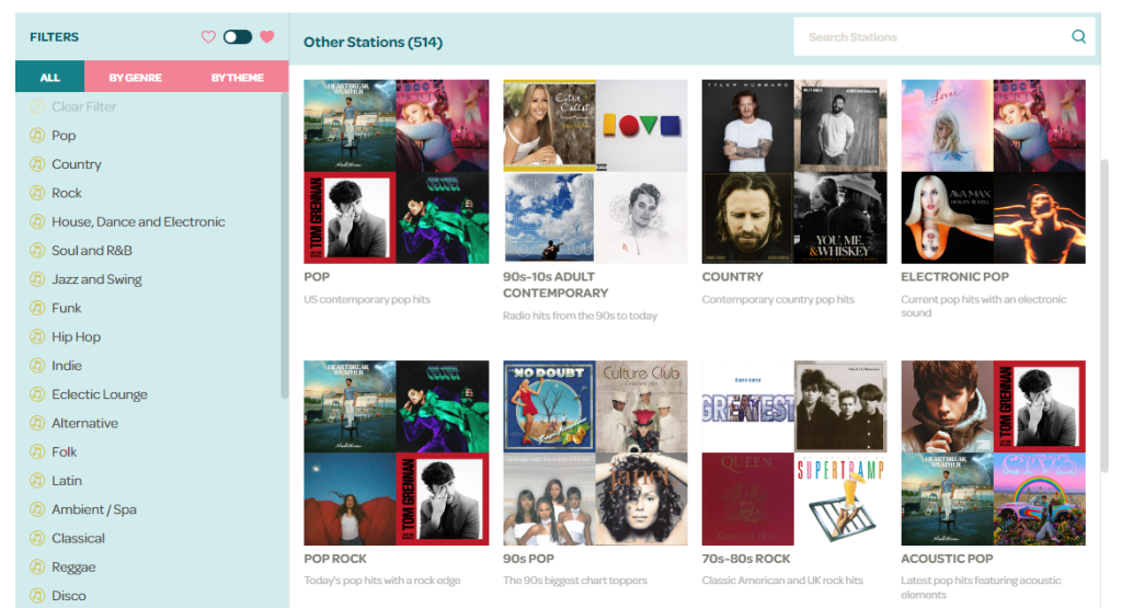 soundmachine's station list dashboard