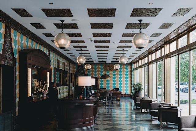an image of an old-style hotel lobby