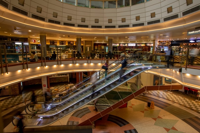 inside of a retail shopping center